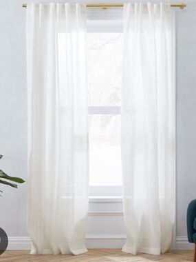 NWT solid Mesh curtain set of 2